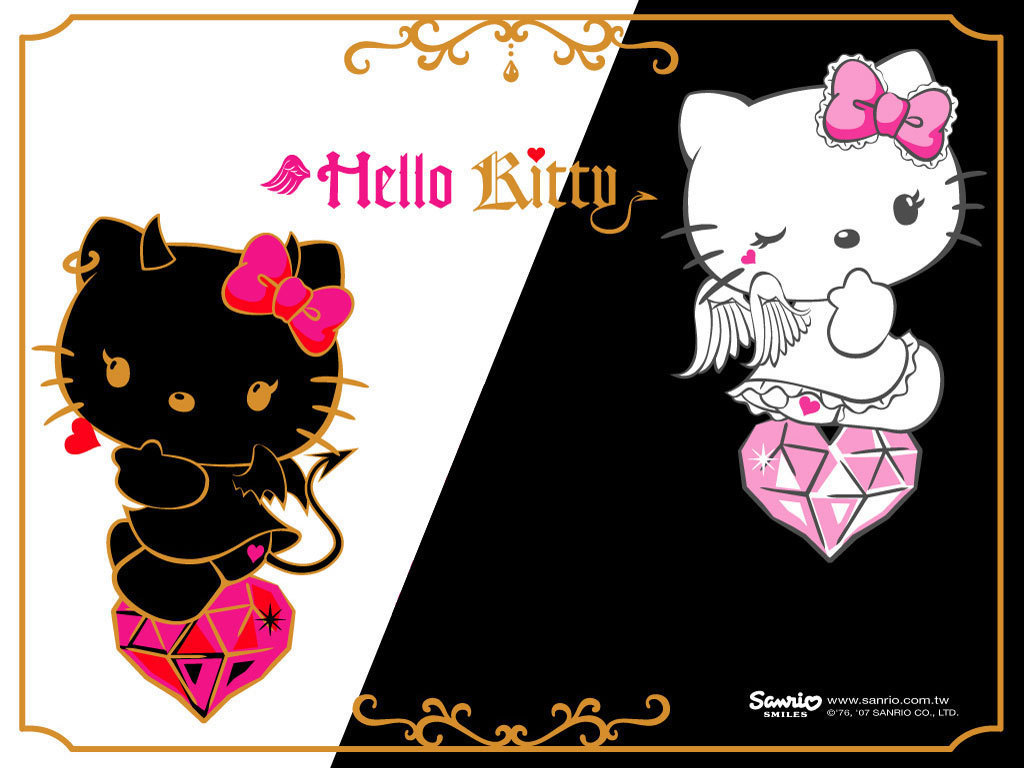 Hello-Kitty-Black-and-White-Wallpaper | ~MY+WONDERS~